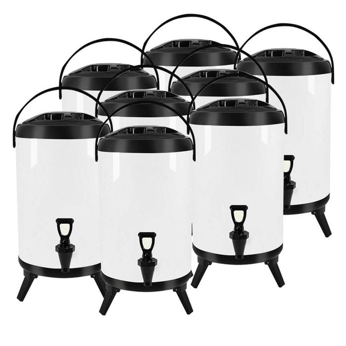 SOGA 8X Stainless Steel Insulated Beverage Dispenser with Tap 8L White