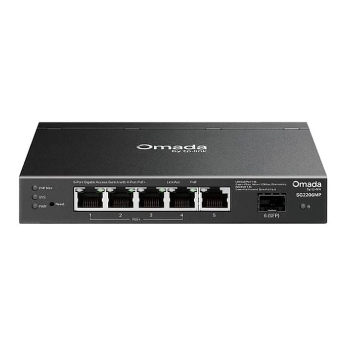 Tp-link Sg2206mp Omada Access 6-port Gigabit Switch With 4-port Poe+