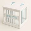 Paws and Willow Arctic White with Blue Hardware Wooden Dog Toy Storage Box