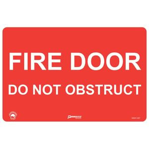 Pinnacle 300 x 200mm Poly Fire Door Do Not Obstruct Sign