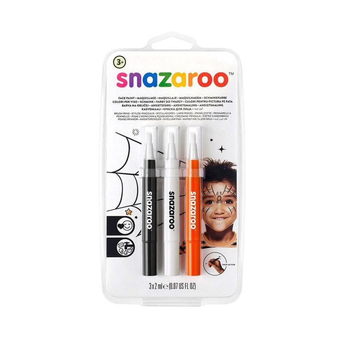3pcSnazaroo Face/Body Paint Brush Pen Art/Craft Halloween Themed Kit 2ml