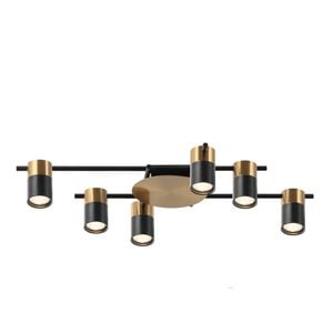CLA Lighting Tache Interior Spot Ceiling Light (with Adjustable Black & Antique Brass 6 Heads) IP20