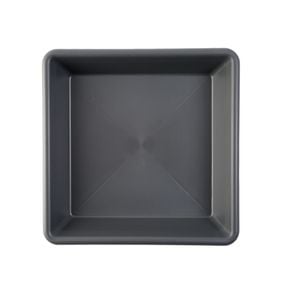 Saucer Plastic Northcote 23x3.5cm Sq Graphite Villa