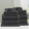 14pc Renee Taylor Cobblestone 650GSM Cotton Ribbed Towel Granite