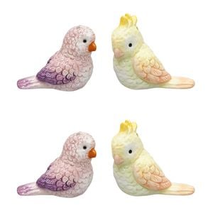2x 2pc Urban Ceramic Perdy Parrot Salt & Pepper Shakers Set 7x8cm Yellow/Purple