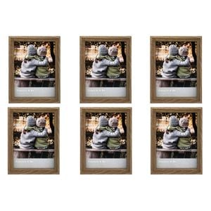 6PK Frankie & Me Window Wooden 6x8'' Picture Frame Home/Office Photo Decor Oak