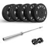 Brixx 150kg Pro Black Olympic Bumper Plates + 20kg Barbell