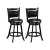 Costway 2x Swivel Bar Stools Dining Chair Black 61cm