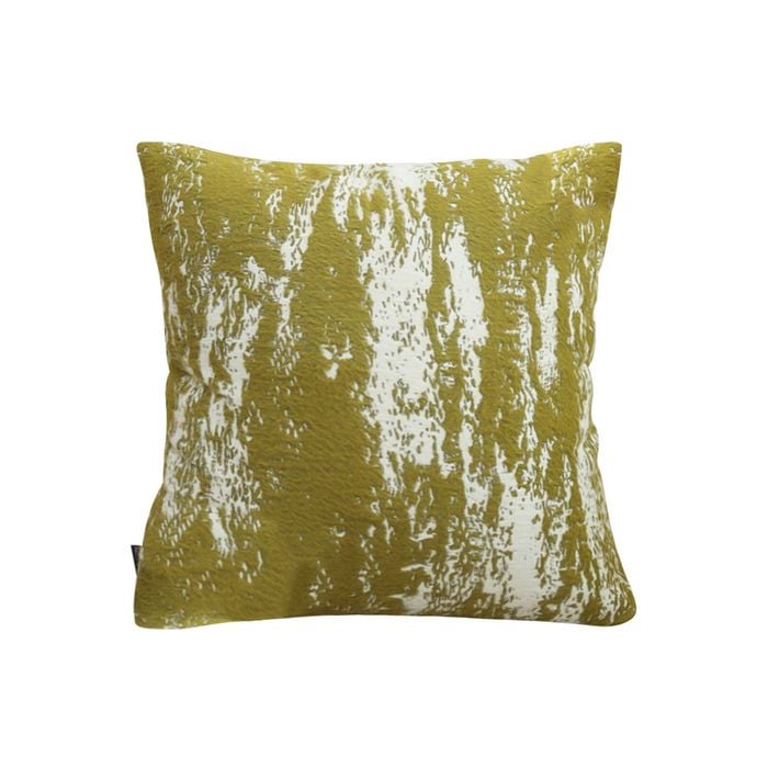 SOGA 50cm Throw Pillow – White & Olive Green Plush
