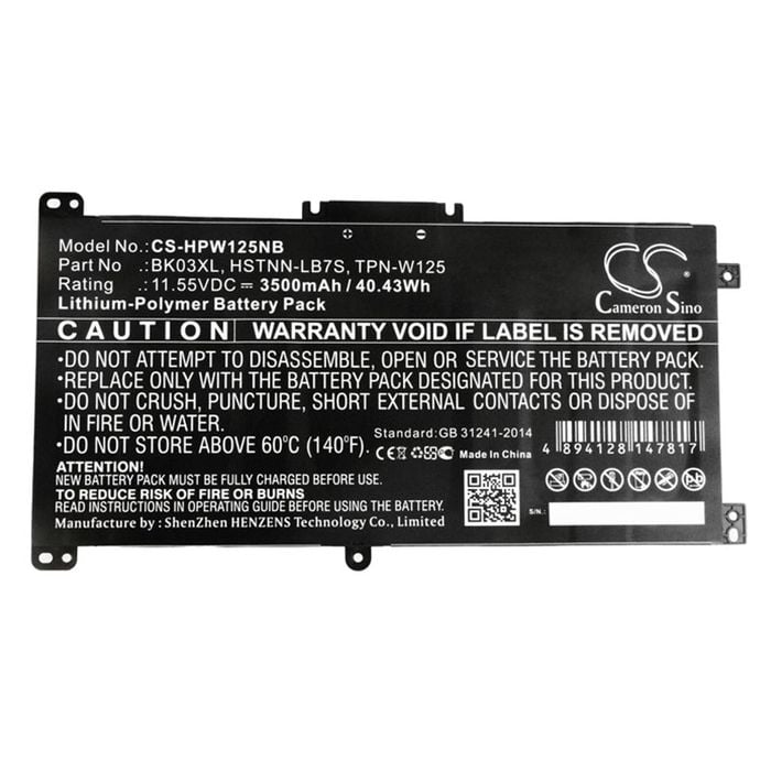 Cameron Sino Bk03xl, Hstnn-lb7s, Tpn-w125 Battery Replacement [cs-hpw125nb]