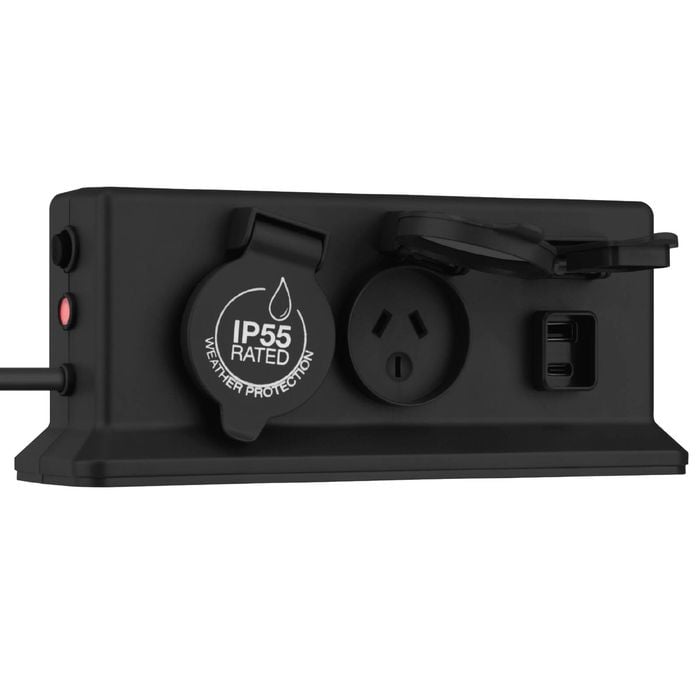  Arlec IP55 4 Outlet Weatherproof Powerboard With PD20W Rapid Charging USB A & C