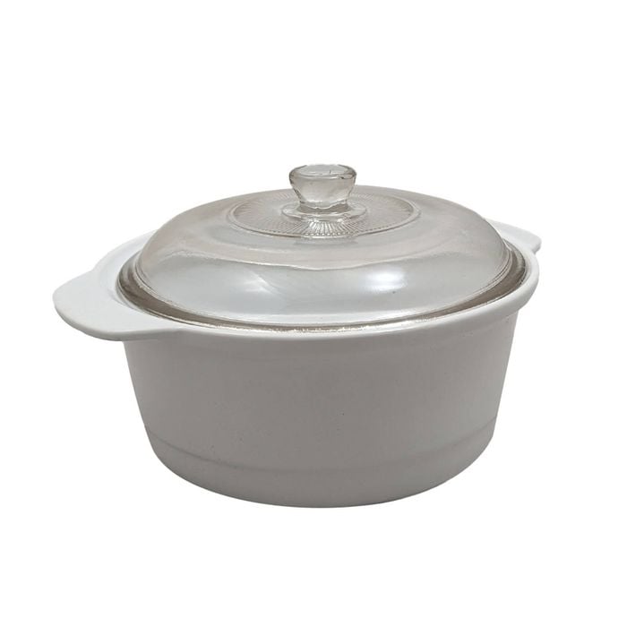 Ceramic Casserole Dish Microwave/Oven Cooking Set W/Glass Lid 2.0Ltr