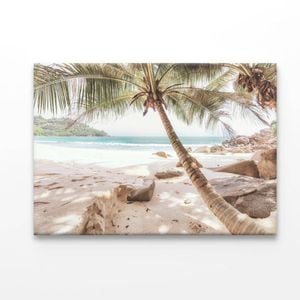 Beach With Palm Trees  Print 100% Australian Made 50 x 40cm  (Acrylic)