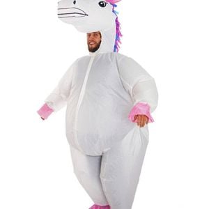 Inflatable Funny White Unicorn Adults Costume - One Size