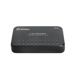 Shintaro 200W 10-Port GaN USB-C Charger - Simultaneous Fast Charging
