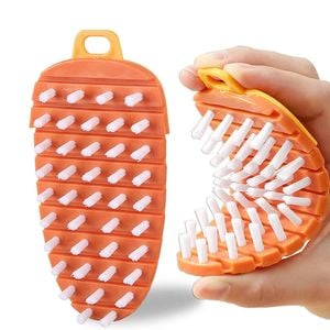 Catzon 2 Pcs Vegetable Brushes Bendable Quick Cleaning Potato Carrots