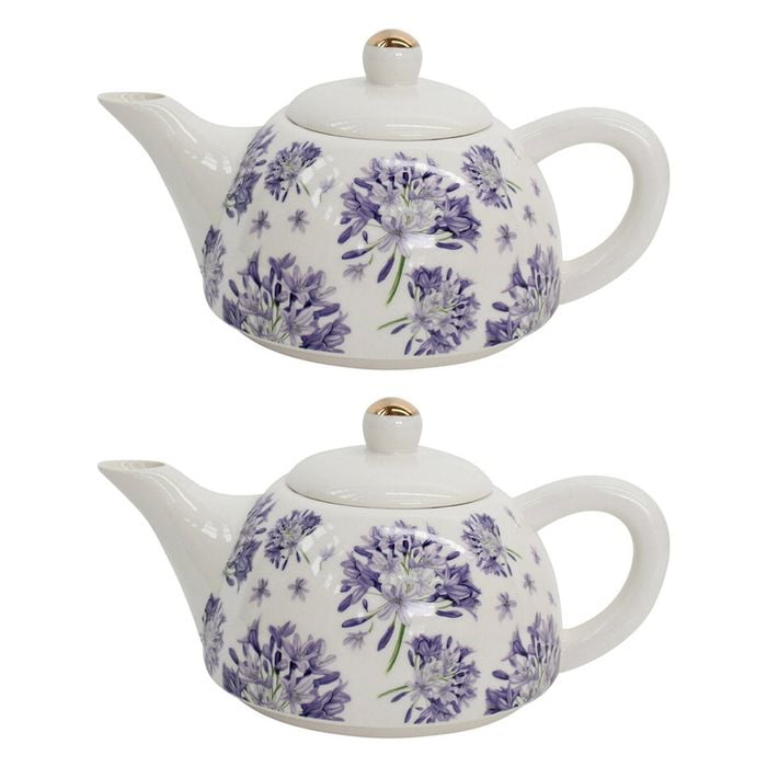 2PK LVD Agapantha 19.5cm Teapot Porcelain Decorative Tea Brewing Pot