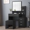 Alfordson Dressing Table Stool Set Black
