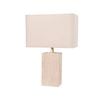 Cla Lighting Sagitta Rectangular Table Lamp Beige Travertine Base Cream Fabric Shade Small