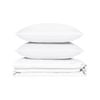 LINENOVA 1800TC Striped Comfort Quilt Cover Set - Double,White