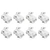 8PK LVD Metal Rabbit Sculpture Home/Office Decor 6.35cm Rustic White