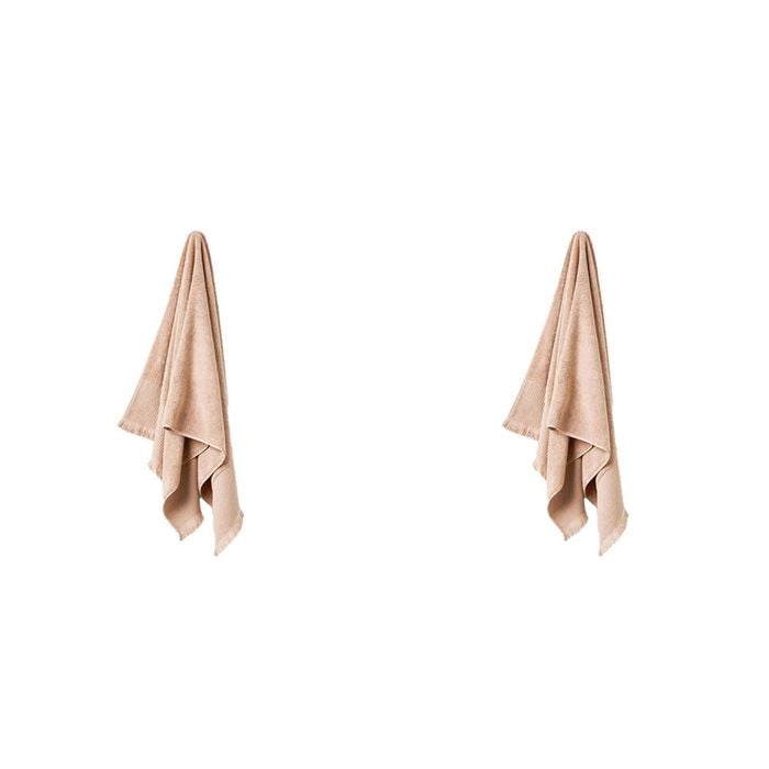 2PK Linen House Aria Nude Cotton/Bamboo Bath Mat 60x80cm - Pink