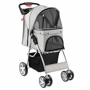 Costway Pet Stroller Travel Carrier Cat Dog Black 15kg Grey