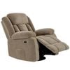 Ufurniture Velvet Recliner Chair Electric Heat Massage Chair Rotatable Lounge Armchair Brown