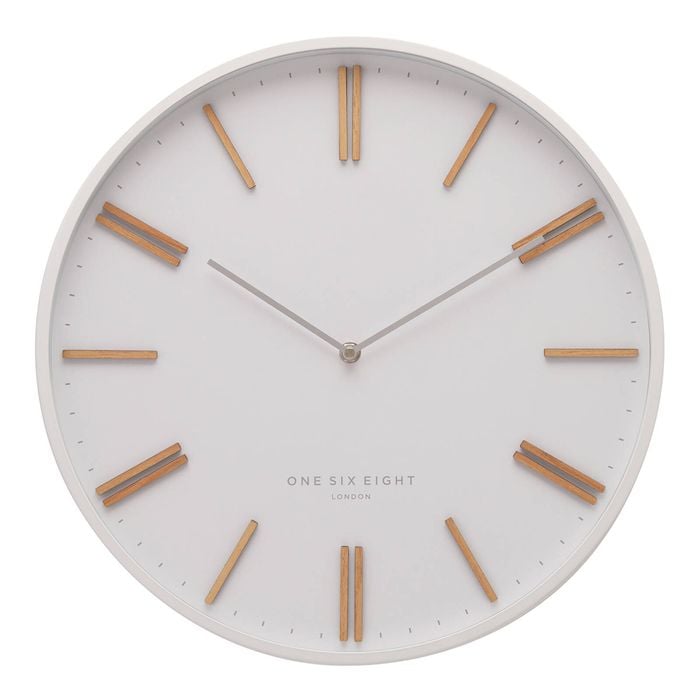 One Six Eight London  Esme 40cm White Silent Wall Clock