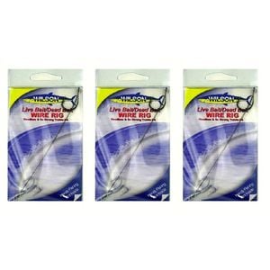 3x Wilson Live Bait/Dead Bait Wire Rig - #4 Treble & Hoodlum - 69lb Wire Trace