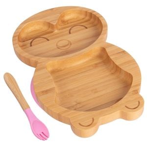 Tiny Dining Bamboo Penguin Baby Weaning Plate & Fork Set