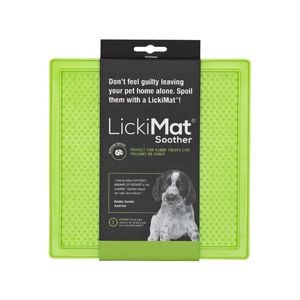 Lickimat Soother Original Slow Food Licking Mat for Cats & Dogs - Green