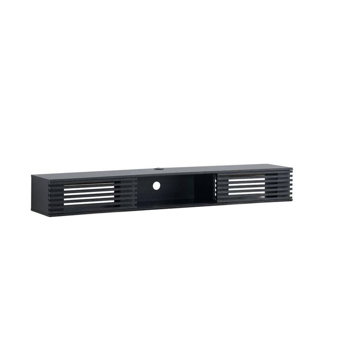 Clancy Wall Mount Entertainment TV Unit Floating 2 Doors 180cm Black