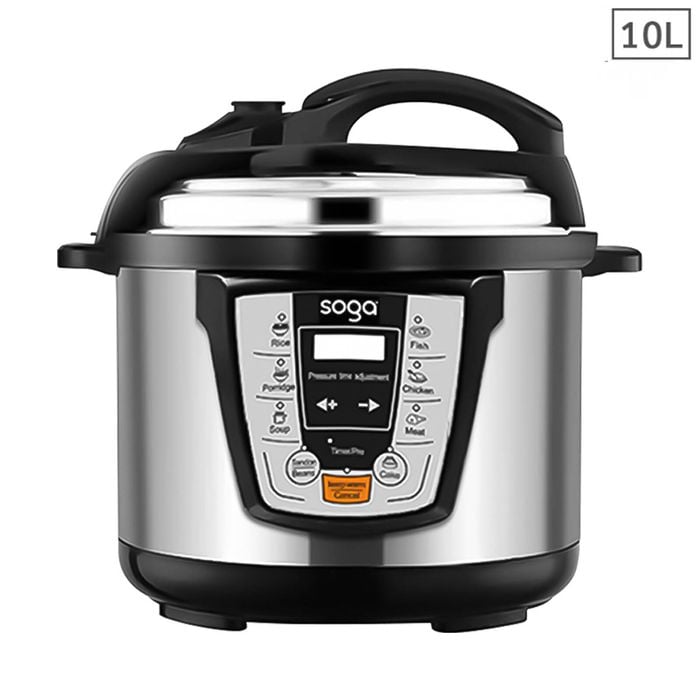 SOGA 10L 1600W Electric Stainless Steel Pressure Cooker
