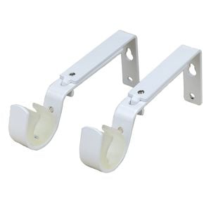 Pillar 25/32mm White Adjustable Universal Curtain Rod Bracket
