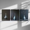 3pcs Vase Abstract Light Blue Print 100% Australian Made 3 x 40x60cm (Metal Print)