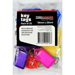 Taskmaster 56 x 29 x 6mm Key Tag With Key Ring - 20 Pack