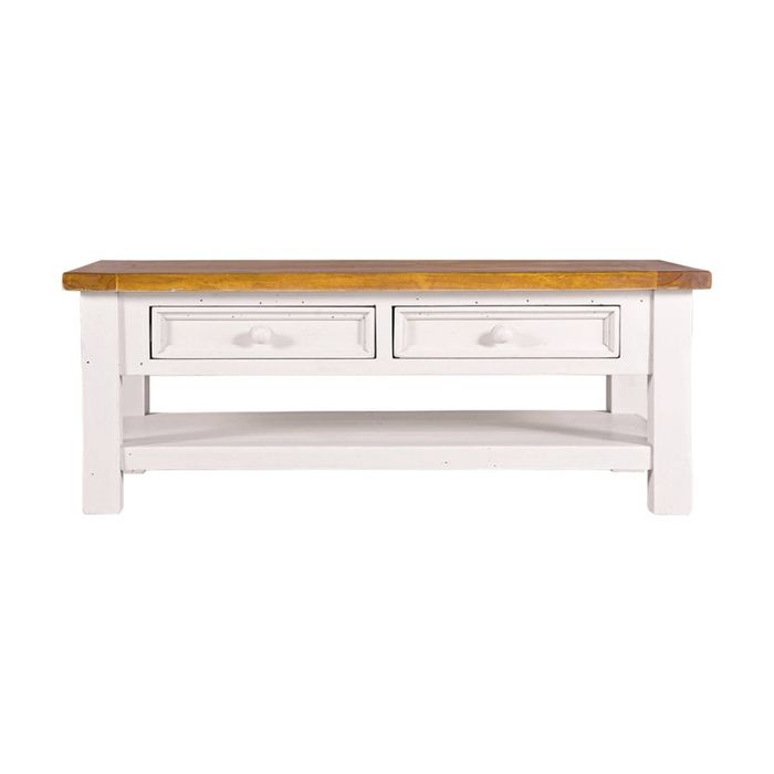 1825 Interiors Tuscan 2 Drawer Coffee Table Furniture Two Tone 120x60x45cm