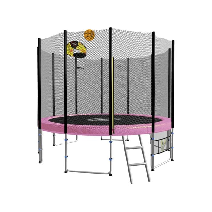 Kahuna Blizzard 8ft Trampoline With Basketball Set - Pink