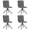 vidaXL Single-Line Stitching Dining Chairs 4 pcs Dark Grey Fabric Metal Legs 46.5 x 53 x 84 cm