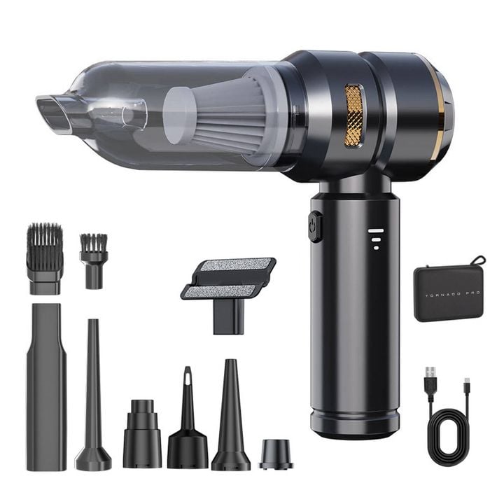 MyGenie Tornado JetVac 2 In 1 Mini Car Vacuum and Blower Grey