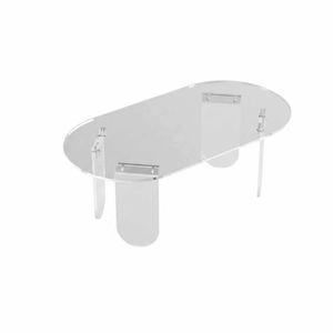 P&P Transparent Oval Acrylic Coffee Table With Clear Design For Modern Open Living Spaces