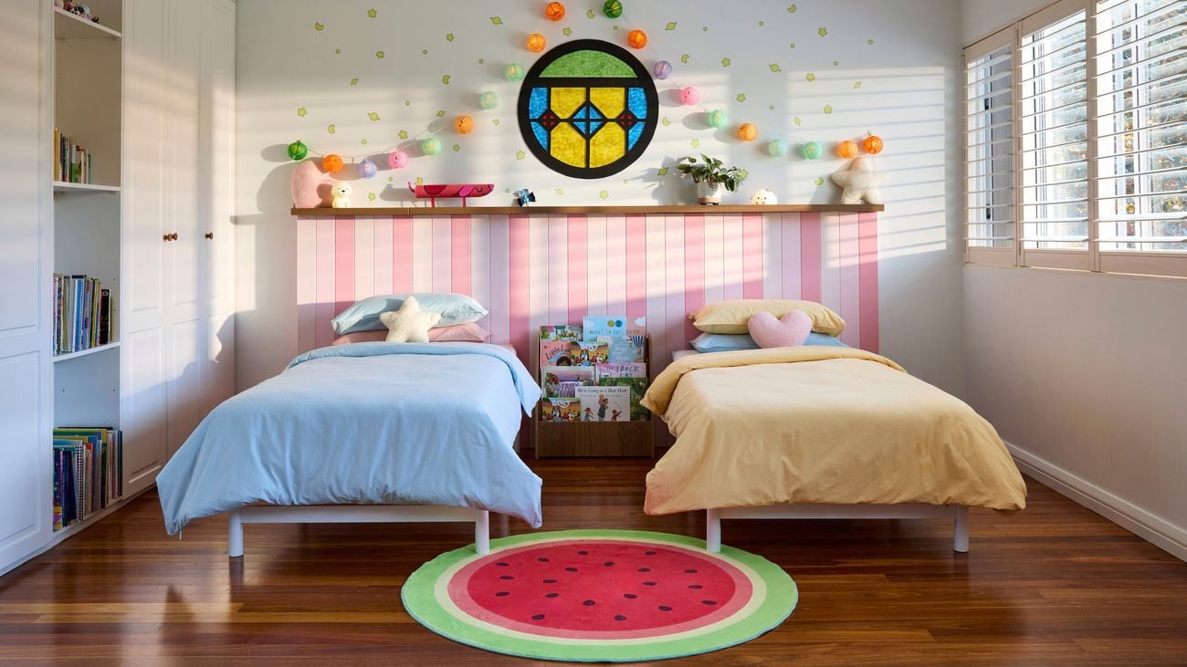 Bedroom designed with inspiration from bluey