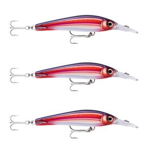 3x Rapala 16cm X Rap Magnum Xtreme Shallow Dive Troll Fish Lures - HD Real Red