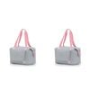 2PK Tosca Foldable & Expandable Holiday/Travel Tote Bag Grey/Pink
