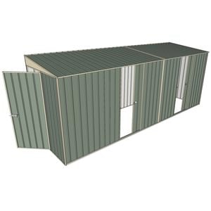 Build-a-Shed 1.5 x 5.2 x 2m Hinged Door Tunnel Shed With 2 Sliding Side Doors - Green