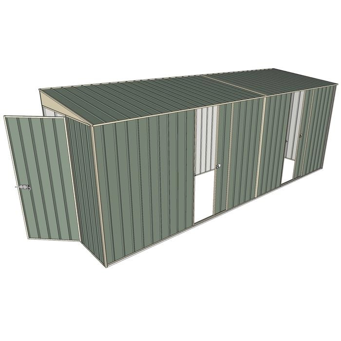 Build-a-Shed 1.5 x 5.2 x 2m Hinged Door Tunnel Shed With 2 Sliding Side Doors - Green