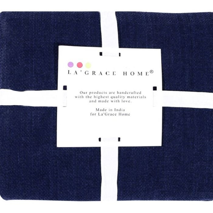 Acrylic Chenille Tassel Knitted Blanket Bed Sofa Throw Rug - Chenille Blue