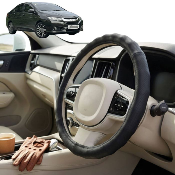 Australian Goose Steering Wheel Cover for Honda City 2014 - 2020 Circle Black