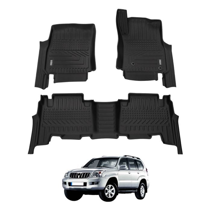 AUSGO Car Floor Mats for Toyota LandCruiser Prado 120 Series GX/GXL/Pilbara/Standard Auto 2003-2009 All-Weather Floor Liners